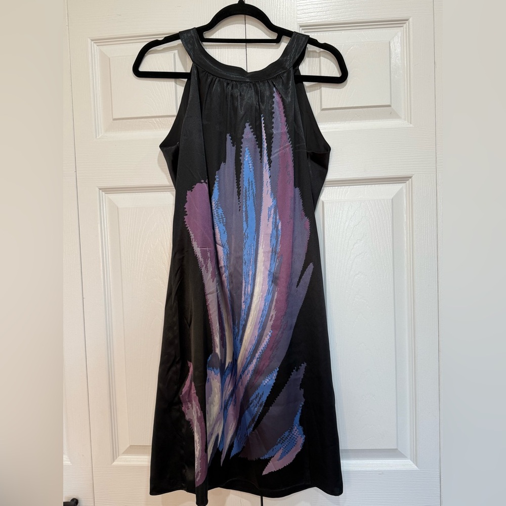 Taylor Black Satin Midi Dress